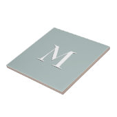 Eenvoudig blauw grijs monogram keramische tegel tegeltje (Zijkant)