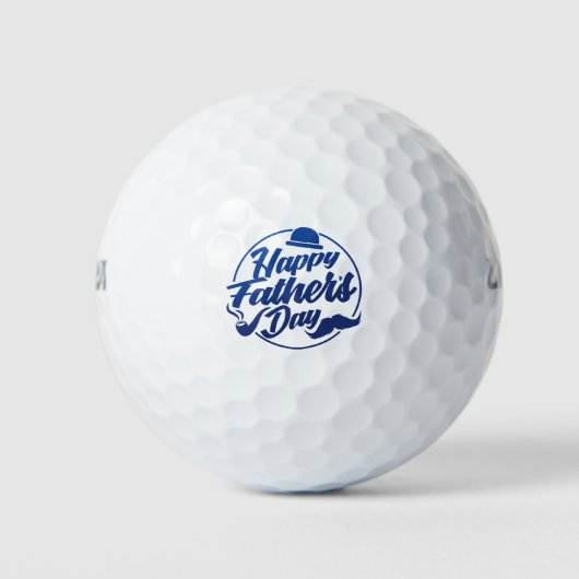 Eenvoudig blauw Happy Vaderdag | Golfballen (Voorkant)
