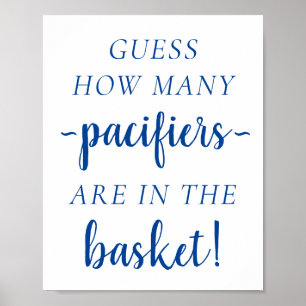 Eenvoudig blauw hoeveel   Cerulean Guessing spel Poster