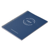 Eenvoudig blauw Minimalistisch Custom Logo Branded Notitieboek (Linkerzijde)