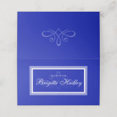 Eenvoudig blauw modern minimalistisch bruiloft pla (Buitenkant ongevouwen)