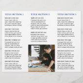 Eenvoudig blauw monogram moderne brochure (Achterkant)