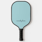 Eenvoudig Blauw Monogram Naam Pickleball Paddle (Voorkant)