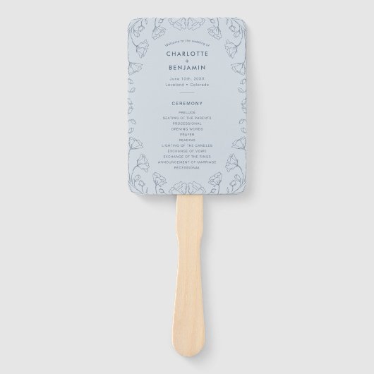 Eenvoudig blauw programma Handje ventilator Handwaaier (Voorkant)