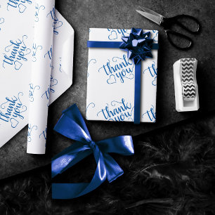 Eenvoudig blauw script Cerulean Bloeiende Douche Cadeaupapier