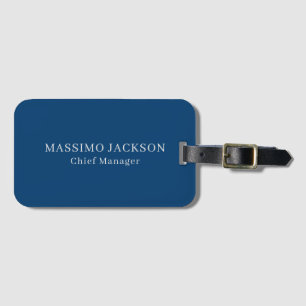 Eenvoudig blauw trendy minimalistisch professionee bagagelabel
