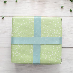 Eenvoudig Blauw Turquoise Waterverf Witte Speckles Lint