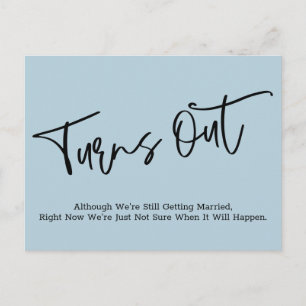 Eenvoudig blauw uitgestelde trouwaankondiging briefkaart