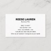 Eenvoudig blauw Visitekaartje (Achterkant)