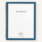 Eenvoudig Blauw Wit Monogram Zaken Notitieboek (Voorkant)