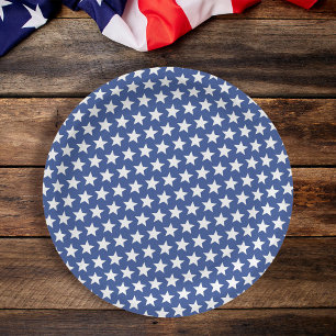 Eenvoudig blauw wit patriottiestandpunt papieren bordje