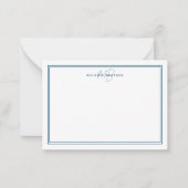 Eenvoudig Blauwgroen blauw minimalismonogram 2 gre Notitiekaartje (Voorkant)