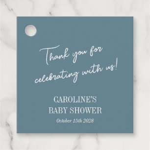 Eenvoudig Blauwgroen blauw minimalistisch custom B Bedankjes Labels