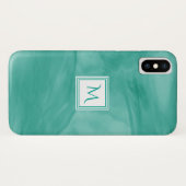 Eenvoudig Blauwgroen groen subtiel marmer modern M Case-Mate iPhone Case (Achterkant (horizontaal))