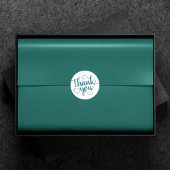 Eenvoudig Blauwgroen script | Dark Midnight Green  Ronde Sticker