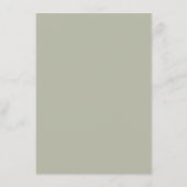 Eenvoudig Bleek Sage Green Wedding Menu (Achterkant)