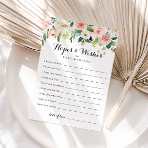 Eenvoudig Bloemen Baby shower Hopes & Wishes Kaart