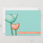 Eenvoudig bloemen blauwgroen oranje Vrijgezellenfe Kaart (Achterkant)