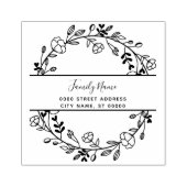 Eenvoudig Bloemen retouradres Rubberen stempel (Afrduk)