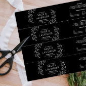 Eenvoudig Bloemen Zwart & Wit Zeep Bar Wrapper Lab