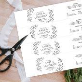 Eenvoudig Bloemen Zwart & Wit Zeep Bar Wrapper Lab