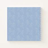 Eenvoudig Bloemenkruis op Blue Baptism Gastenboek Notitieboek (Achterkant)