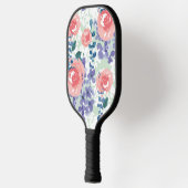 Eenvoudig bloemenpatroonontwerp waterverf roze gro pickleball paddle (Links)