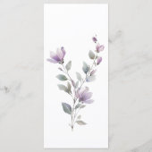 Eenvoudig bloemenscript Wedding Menu kaart (Achterkant)