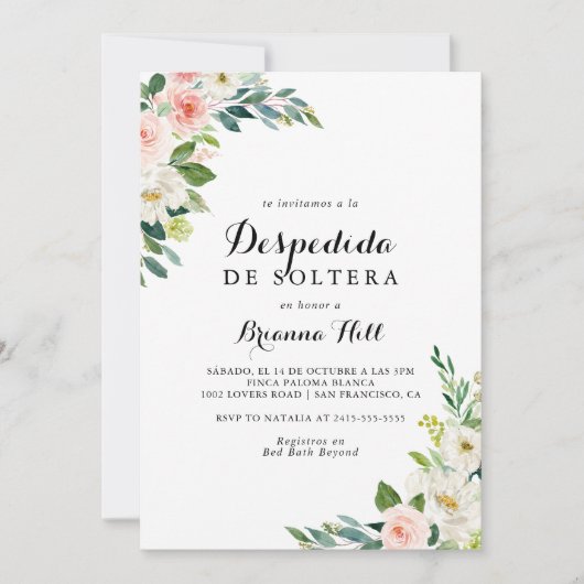 Eenvoudig bloemgroen gebladerte Spaans Vrijgezelle Kaart (Voorkant)