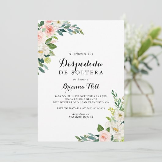 Eenvoudig bloemgroen gebladerte Spaans Vrijgezelle Kaart (Staand voorkant)