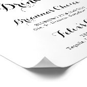 Eenvoudig bloemig groen bladerschap drankjes bord poster (Hoek)