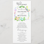 Eenvoudig bloemig huwelijksprogramma programma (Voorkant)