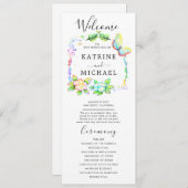 Eenvoudig bloemig huwelijksprogramma programma (Voorkant / Achterkant)