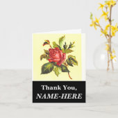 Eenvoudig, bloemig, -stijl "Dank u" Kaart (Gele Bloem)