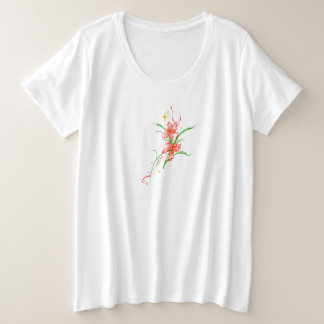 Eenvoudig bloempatroon grote maat t-shirt