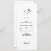 Eenvoudig Blue Thistle Floral Wedding Menu (Voorkant / Achterkant)