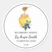 Eenvoudig Blueberry-geïnfundeerd honinglabel Ronde Sticker (Voorkant)