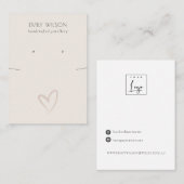 Eenvoudig Blush Heart Ketting Earning Display Visitekaartje (Voorkant / Achterkant)