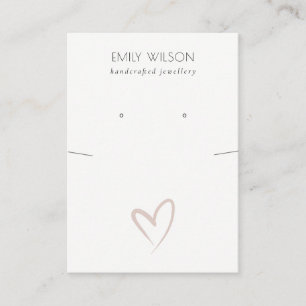 Eenvoudig Blush Heart Ketting Earning Display Visitekaartje