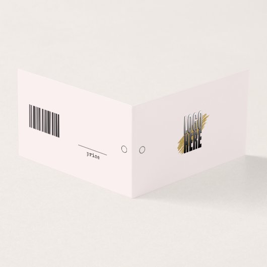 Eenvoudig Blush Logo UPC Clothing Hang Price Label Kaart (Buitenkant)