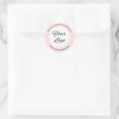 Eenvoudig Blush Pink Aangepast toevoegen Zakelijke Ronde Sticker (Tas)