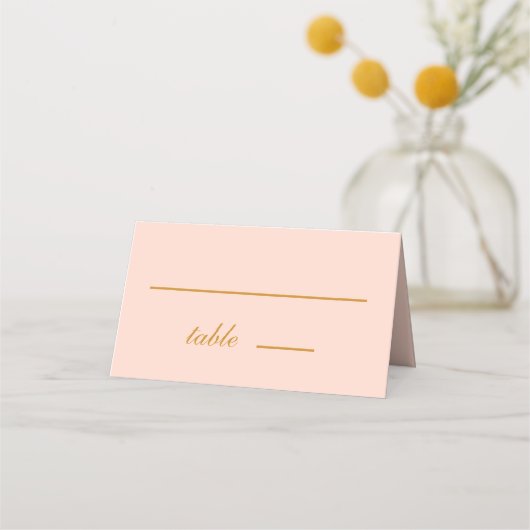 Eenvoudig Blush Pink Golden Calligraphy Weddenscha (Voorkant)