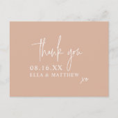 Eenvoudig Blush Pink Script Weddenschap Bedankt Briefkaart (Voorkant)