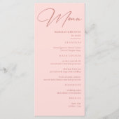 Eenvoudig Blush Pink Weddenschap Menu (Voorkant)