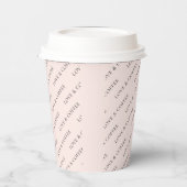 Eenvoudig Blush Roze Minimal Custom Text Pattern Papieren Bekers (Links)