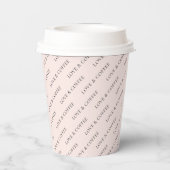 Eenvoudig Blush Roze Minimal Custom Text Pattern Papieren Bekers (Achterkant)