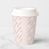 Eenvoudig Blush Roze Minimal Custom Text Pattern Papieren Bekers (Rechts)