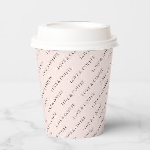 Eenvoudig Blush Roze Minimal Custom Text Pattern Papieren Bekers
