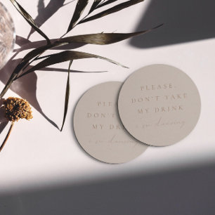 Eenvoudig Blush Roze Neem mijn Drink niet, ik ben  Ronde Kartonnen Onderzetter