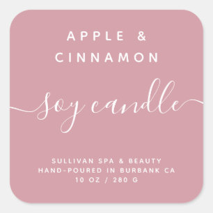 Eenvoudig Blush Roze Soy Candle Label